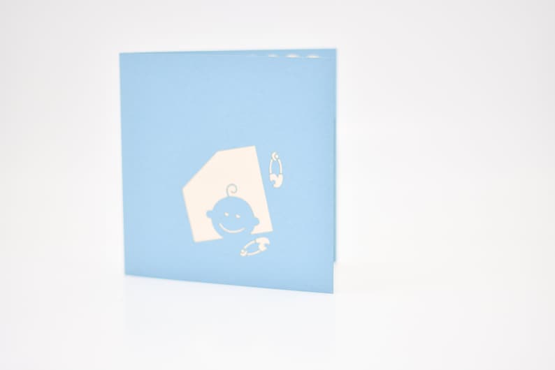 New Born Baby in Stroller pop-up card with envelope