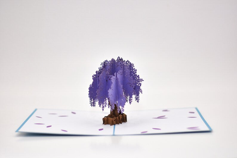 Purple Tree pop-up card with envelope