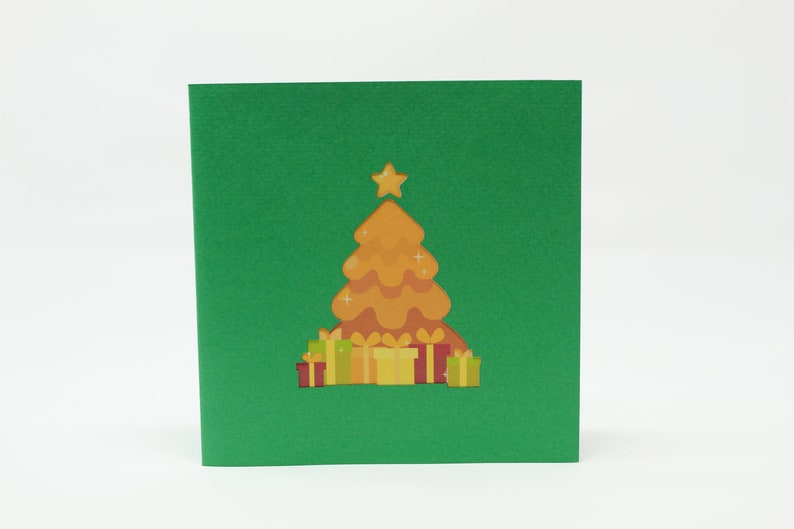 ZigZag Christmas Tree pop-up card front cover