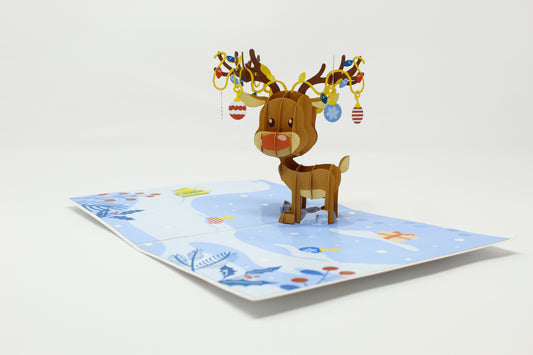 Rudolph the Reindeer Pop Up Card