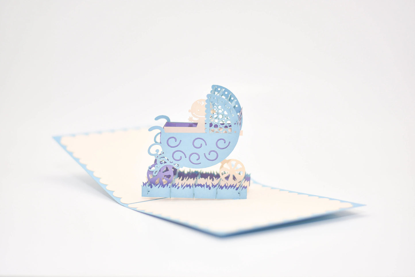 New Born Baby in Stroller Pop Up Card