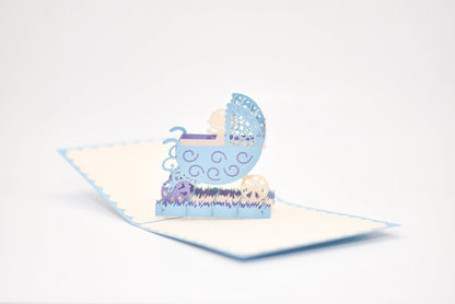 New Born Baby in Stroller Pop Up Card