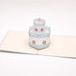 Birthday Cake pop-up card (grey) by PopJoy Cards - open view, studio shot