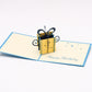 Birthday Gift 3D pop-up card by PopJoy Cards - open view, studio shot