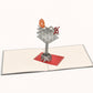 Celebration Martini 3D pop-up card by PopJoy Cards - open view, studio shot