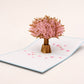 Cherry Blossom 3D pop-up card by PopJoy Cards - open view, studio shot