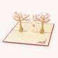 Cherry Blossom Wedding 3D pop-up card by PopJoy Cards - open view, studio shot