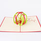 Christmas Ball 3D pop-up card by PopJoy Cards - open view, studio shot