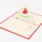 Christmas Bells 3D pop-up card by PopJoy Cards - open view, studio shot