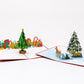Christmas Tree pop-up card pack of 2 by PopJoy Cards - open view, studio shot