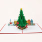 Christmas Tree 3D pop-up card by PopJoy Cards - open view, studio shot