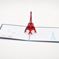 Eiffel Tower 3D pop-up card by PopJoy Cards - open view, studio shot