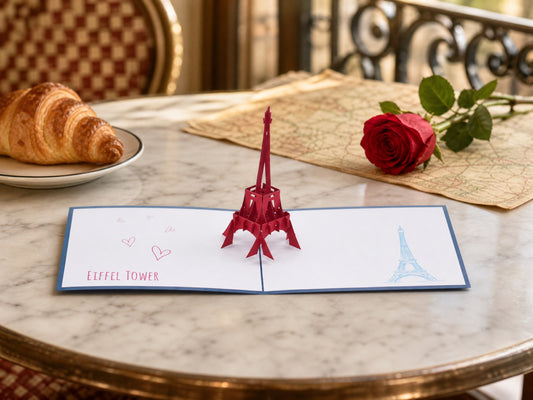 Eiffel Tower 3D pop-up card by PopJoy Cards - lifestyle scene
