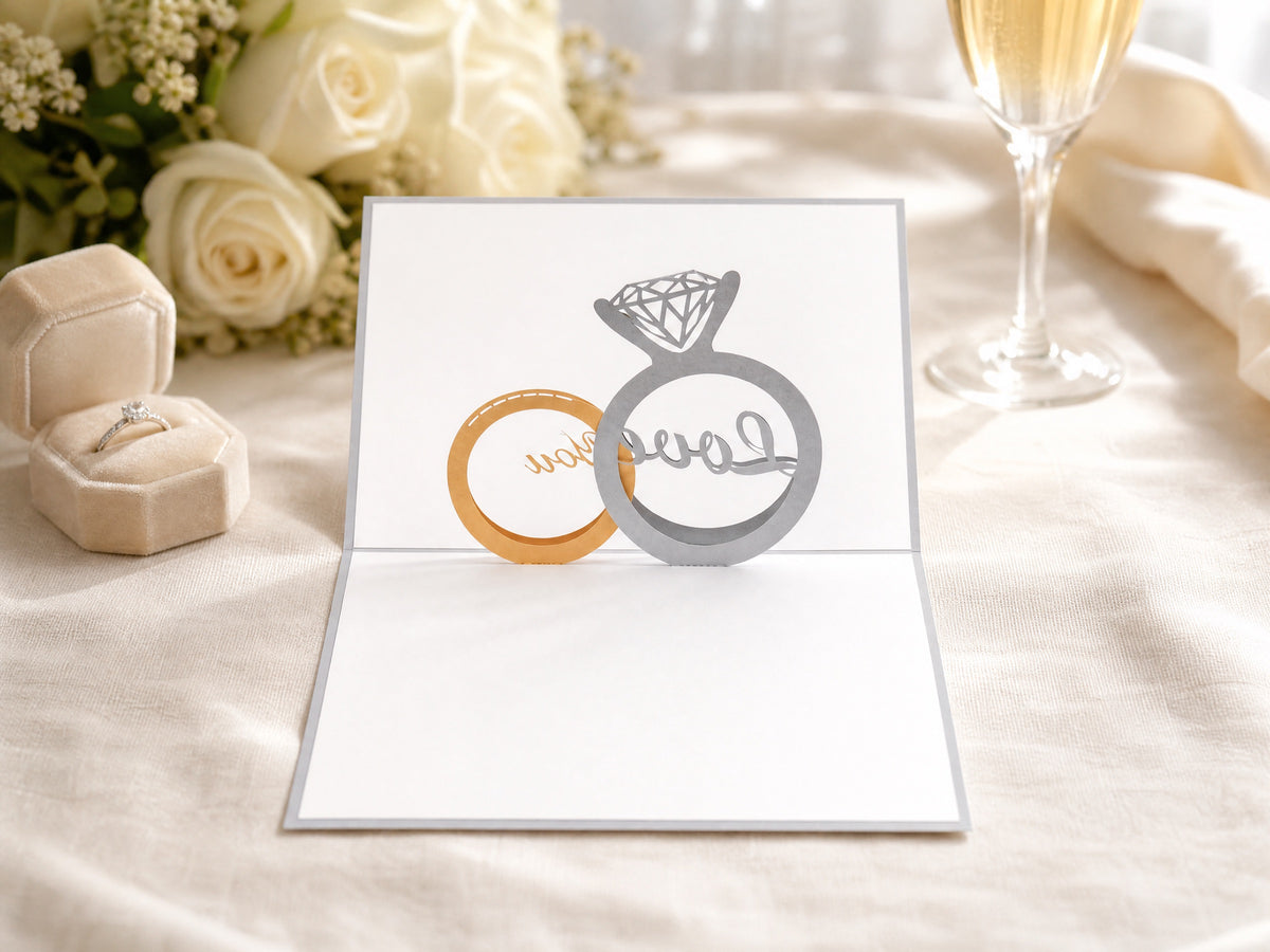 Engagement 3D pop-up card by PopJoy Cards - lifestyle scene
