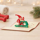Exercising Santa 3D pop-up card by PopJoy Cards - lifestyle scene