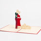 Expecting Couple Pregnancy 3D pop-up card by PopJoy Cards - open view, studio shot