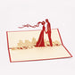 Garden Wedding 3D pop-up card by PopJoy Cards - open view, studio shot