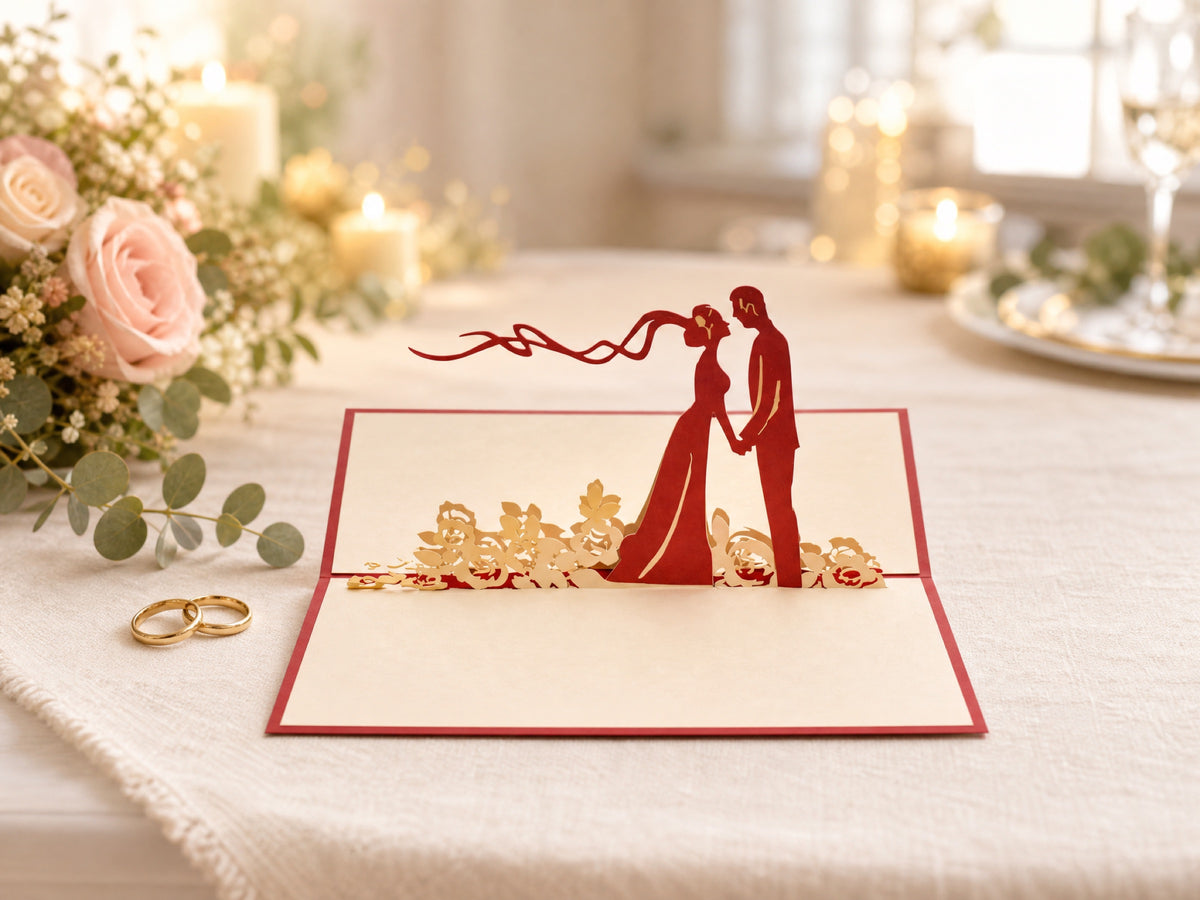 Garden Wedding 3D pop-up card by PopJoy Cards - lifestyle scene