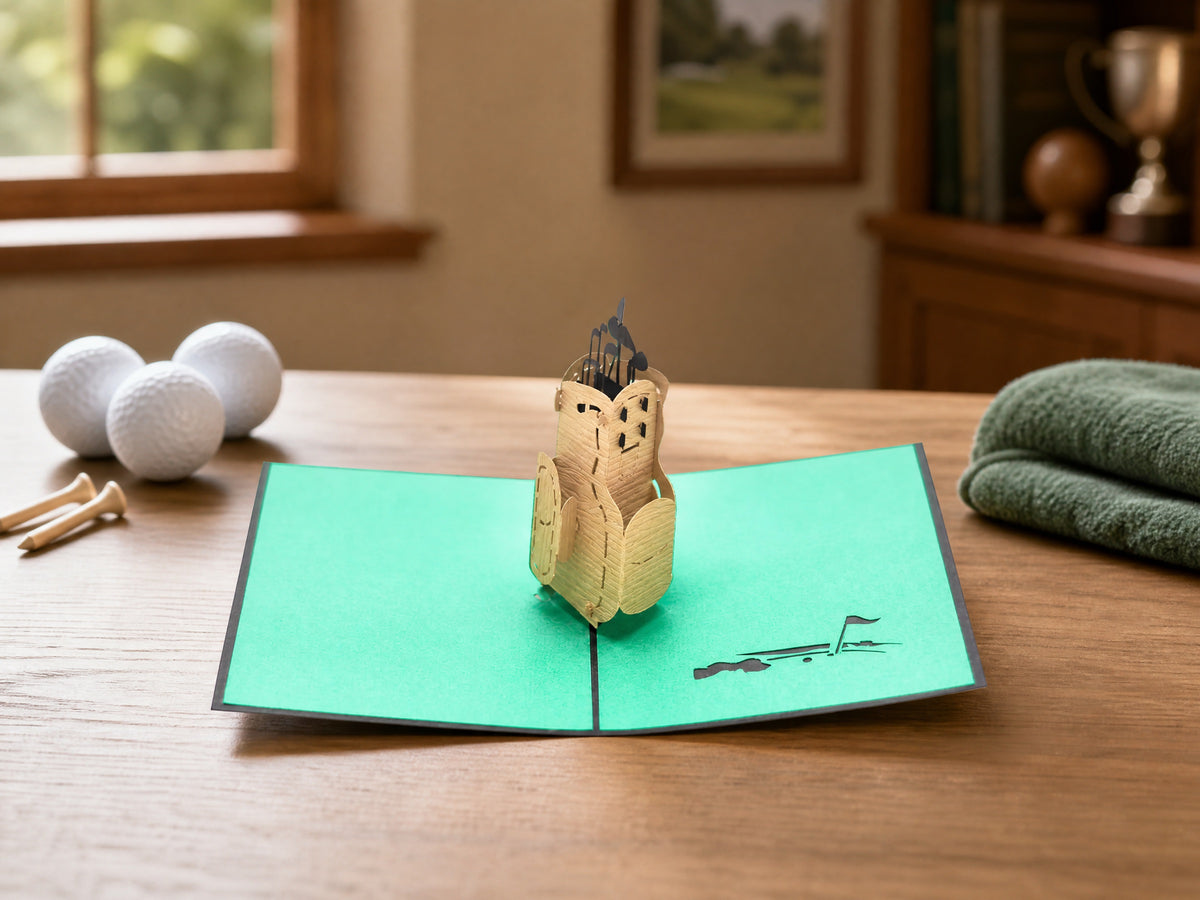 Golf 3D pop-up card by PopJoy Cards - lifestyle scene