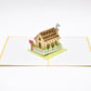 House 3D pop-up card by PopJoy Cards - open view, studio shot