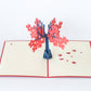 Fall Love Tree pop-up card detail of red flowers