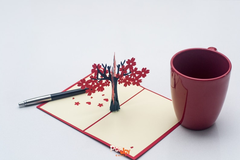 Fall Love Tree pop-up card front cover
