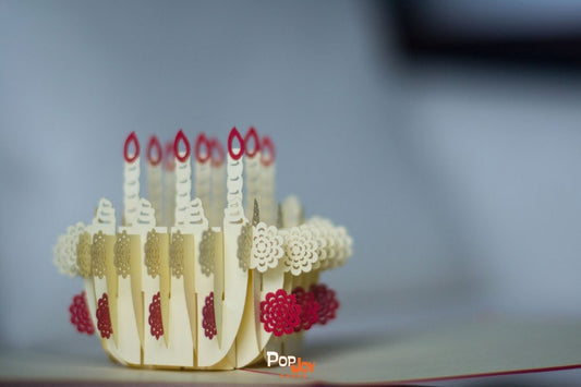 Birthday Cake 3D pop-up card by PopJoy Cards - front cover