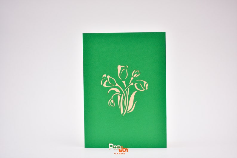 Tulip Flower Bouquet pop-up card detail