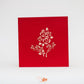 Red Roses 3D pop-up card by PopJoy Cards - detail of red roses and green leaves