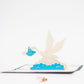 New Born Baby with Stork pop-up card front cover