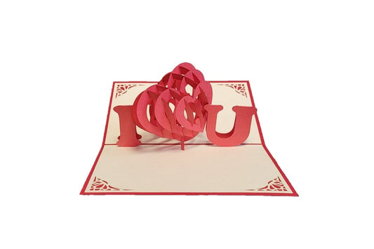 I Love You 3D pop-up card by PopJoy Cards