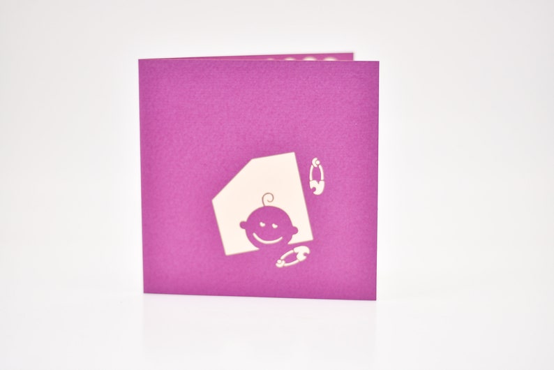 New Born Baby in Stroller pop-up card front cover