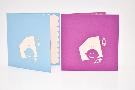 New Born Baby in Stroller 3D pop-up card by PopJoy Cards