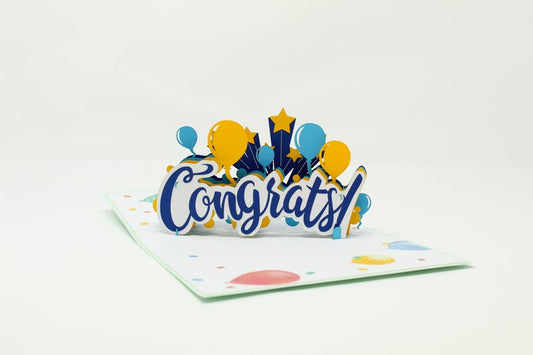 Congrats 3D pop-up card by PopJoy Cards