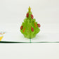 Christmas Tree with Ornaments pop-up card open view