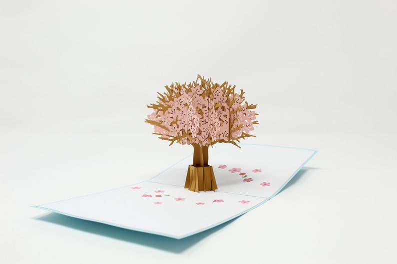 Cherry Blossom pop-up card front cover