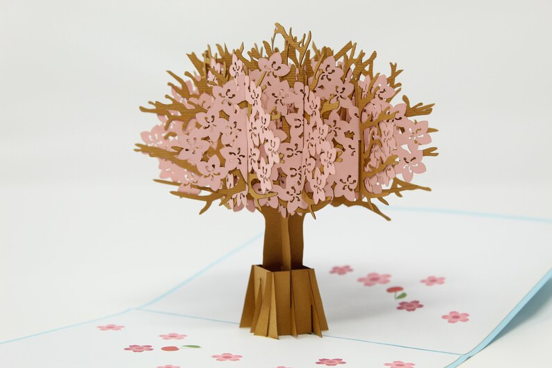 Cherry Blossom pop-up card detail