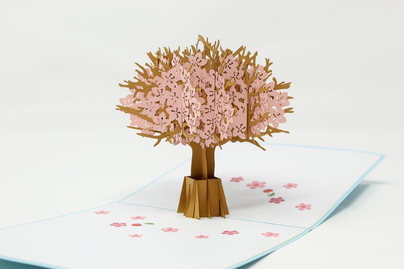 Cherry Blossom pop-up card blue cover variant