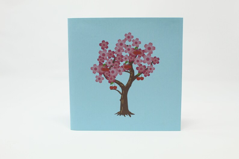 Cherry Blossom pop-up card side view
