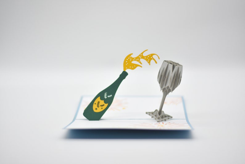 Celebration Champagne pop-up card front cover