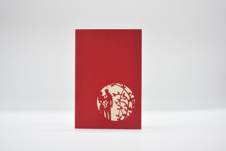 Outdoor Wedding pop-up card open view
