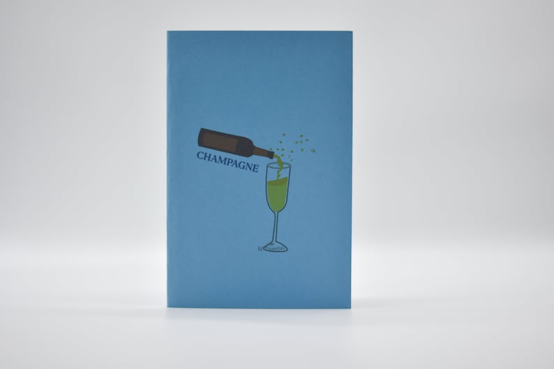 Celebration Champagne pop-up card detail