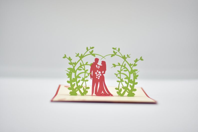 Outdoor Wedding pop-up card front cover