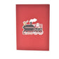 Christmas train pop-up card open