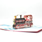 Santa on a train 3D pop-up card by PopJoy Cards