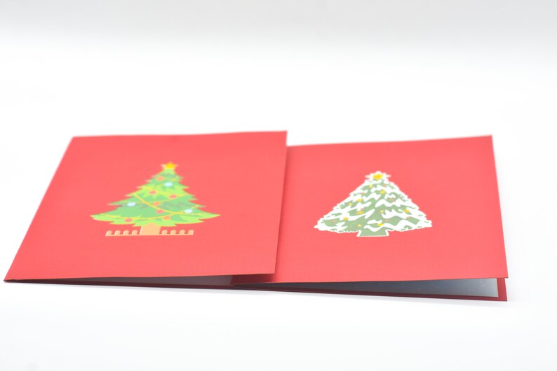Christmas tree pop-up cards from the 2-card pack