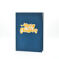 Merry Christmas pop-up card open with gold lettering