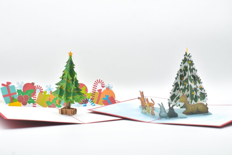 Christmas Tree Pack of 2 pop-up cards by PopJoy Cards