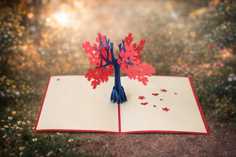 Fall Love Tree 3D pop-up card by PopJoy Cards