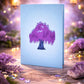 Purple Tree pop-up card open showing purple blossom tree